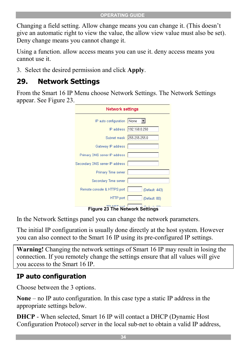 Network settings, Dynamic dns | Minicom Advanced Systems 5UM20114 User Manual | Page 35 / 87