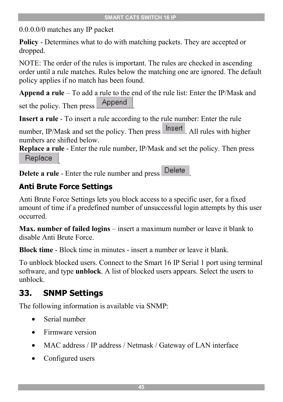 Snmp settings, Ipmi settings, S 37 an | Minicom Advanced Systems 5UM20114 User Manual | Page 46 / 87