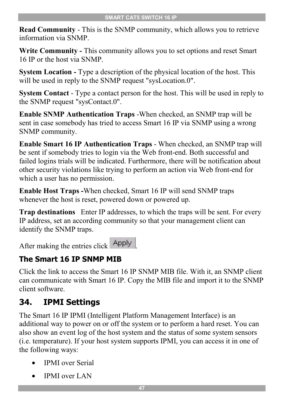 Ipmi settings, Ldap settings | Minicom Advanced Systems 5UM20114 User Manual | Page 48 / 87