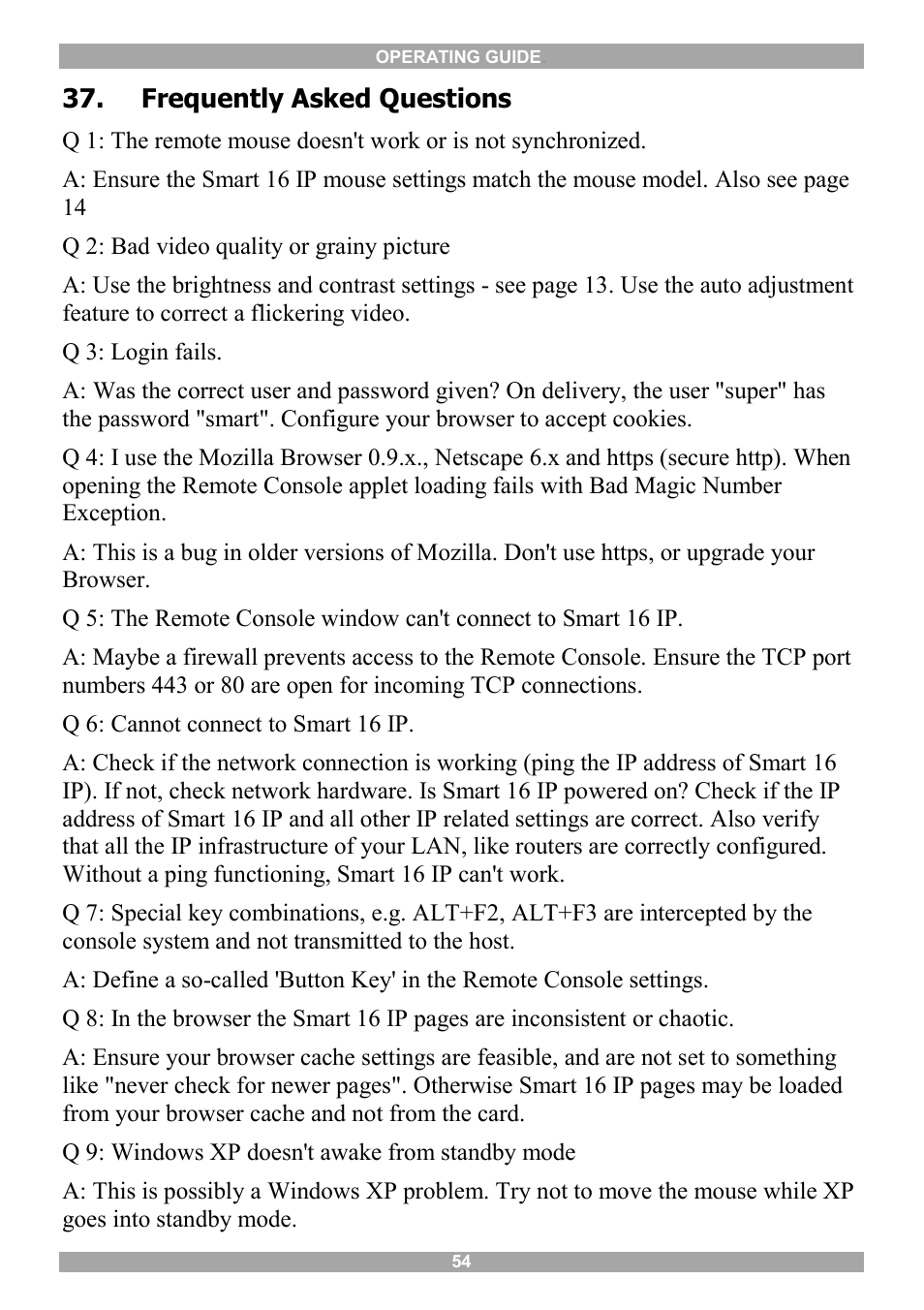 Frequently asked questions, Glossary of terms | Minicom Advanced Systems 5UM20114 User Manual | Page 55 / 87