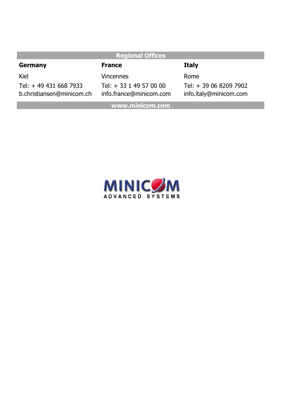 Minicom Advanced Systems 5UM20114 User Manual | Page 86 / 87