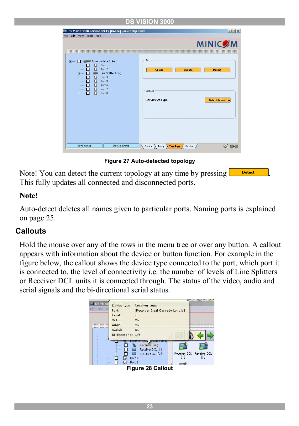 Callouts | Minicom Advanced Systems 3000 User Manual | Page 24 / 44
