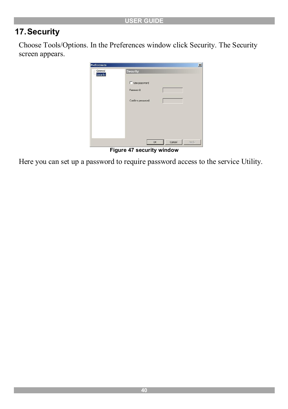 Security | Minicom Advanced Systems 3000 User Manual | Page 41 / 44