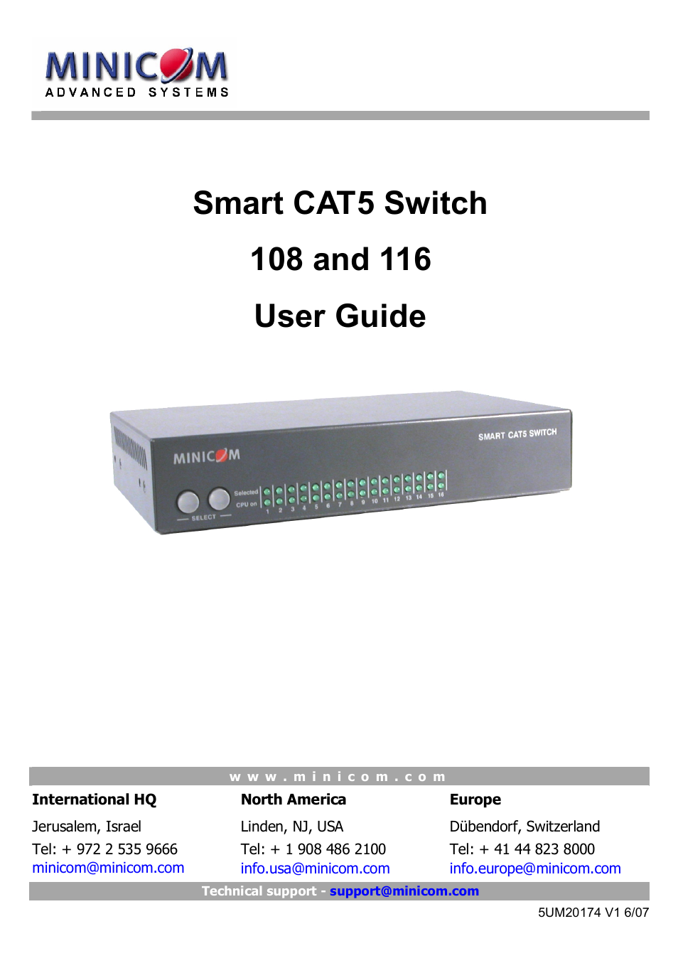 Minicom Advanced Systems Smart CAT5 User Manual | 45 pages