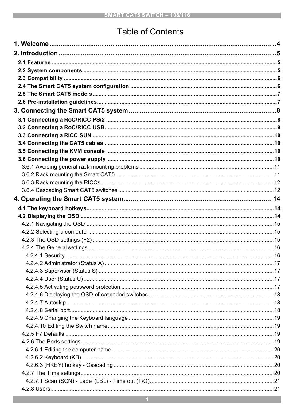 Minicom Advanced Systems Smart CAT5 User Manual | Page 2 / 45