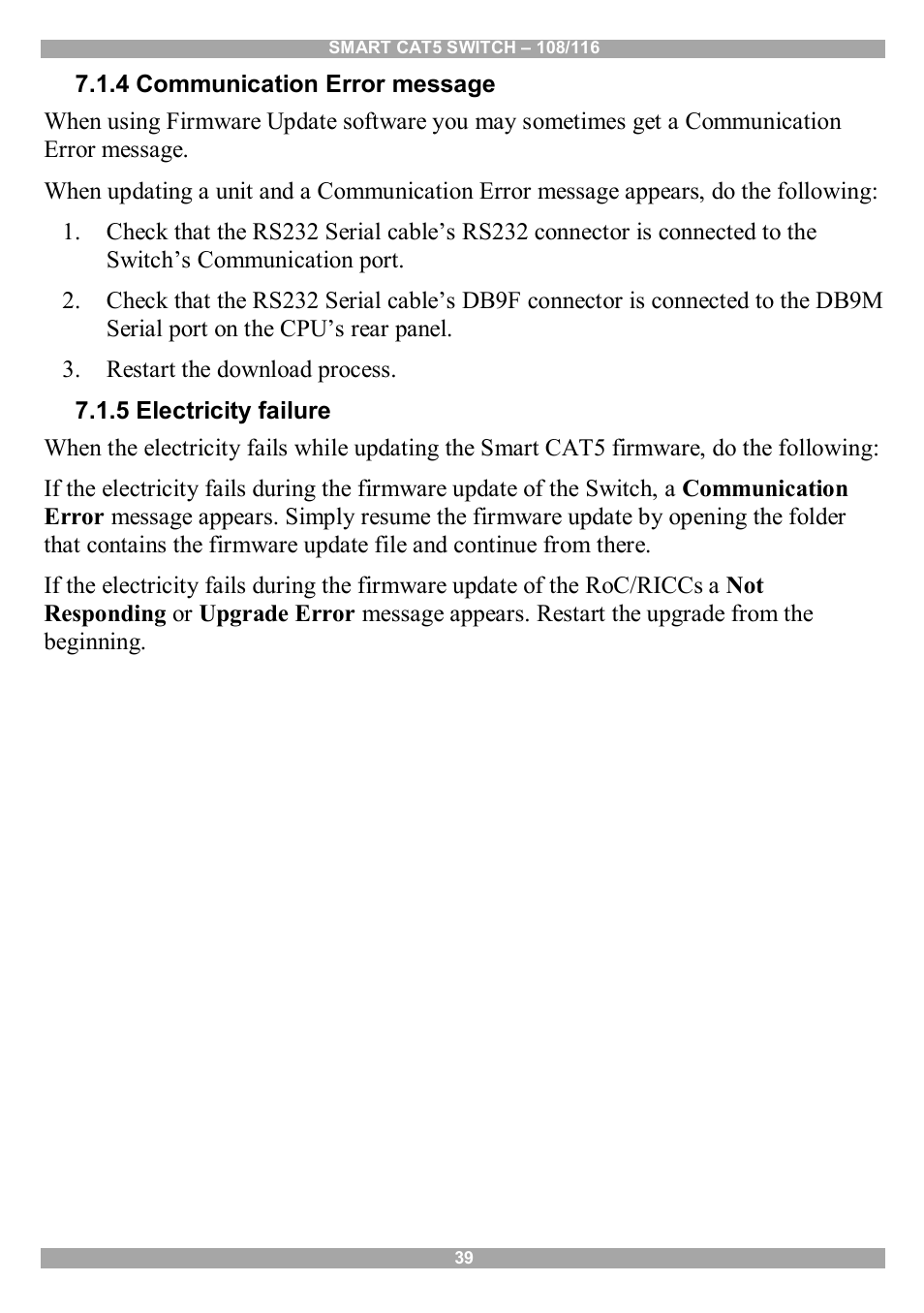 Minicom Advanced Systems Smart CAT5 User Manual | Page 40 / 45