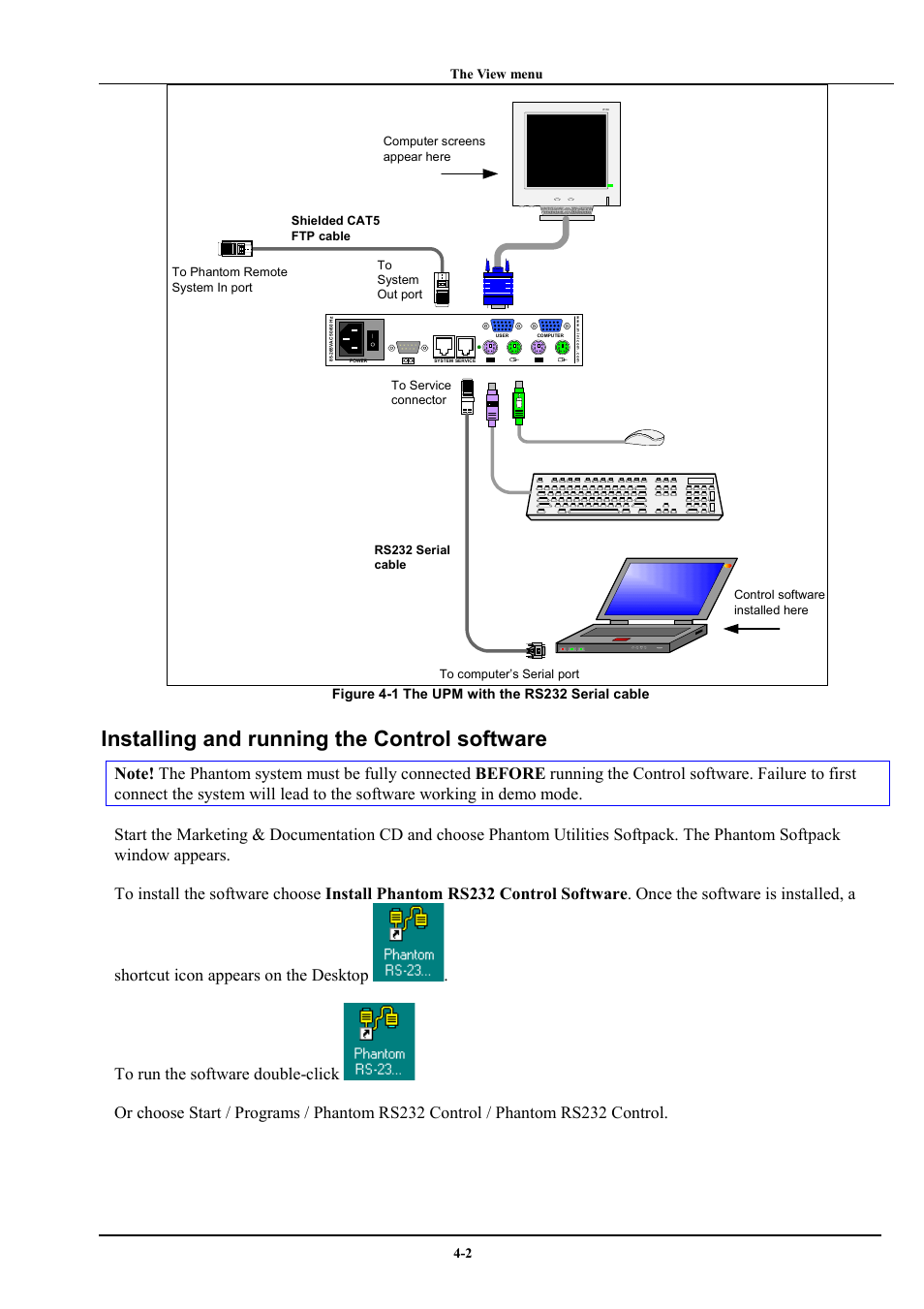 Installing and running the control software, The view menu, 2 sd | Minicom Advanced Systems Minicom Supervisor Phantom User Manual | Page 22 / 41