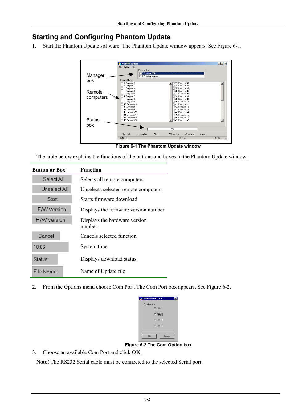 Starting and configuring phantom update | Minicom Advanced Systems Minicom Supervisor Phantom User Manual | Page 35 / 41