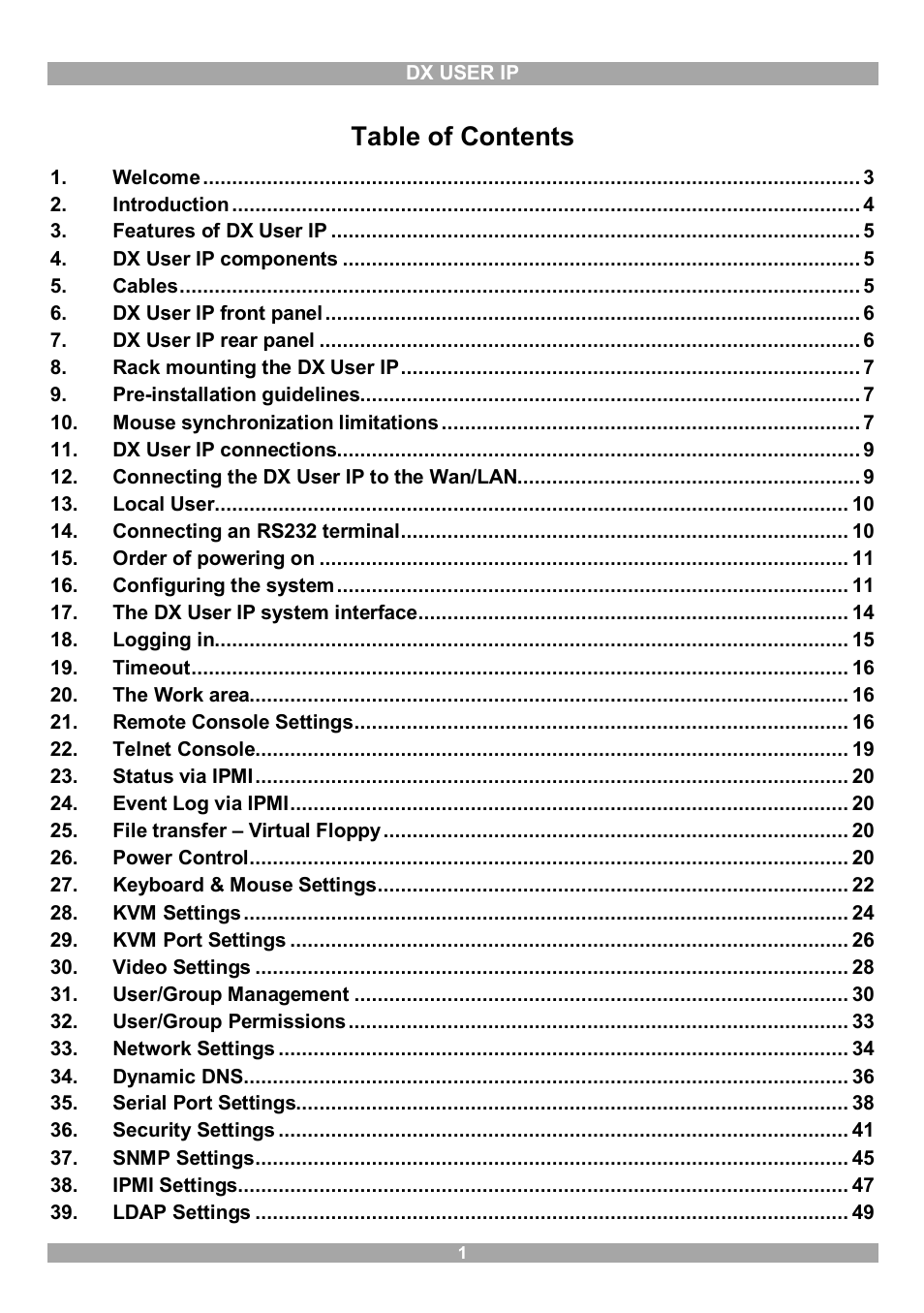 Minicom Advanced Systems DX User IP User Manual | Page 2 / 72