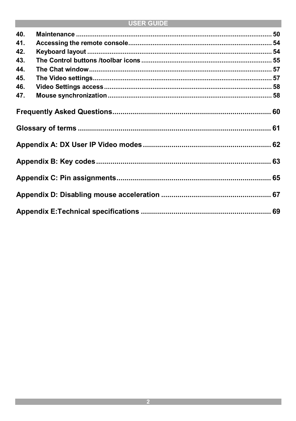 Minicom Advanced Systems DX User IP User Manual | Page 3 / 72