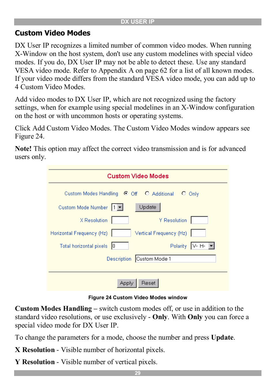 Minicom Advanced Systems DX User IP User Manual | Page 30 / 72