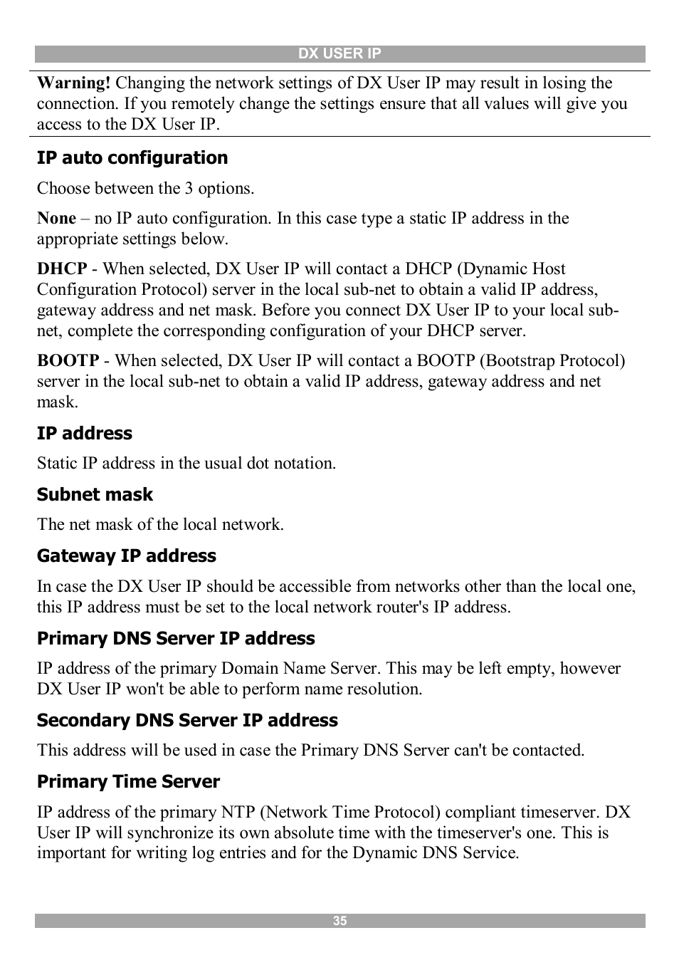 Minicom Advanced Systems DX User IP User Manual | Page 36 / 72