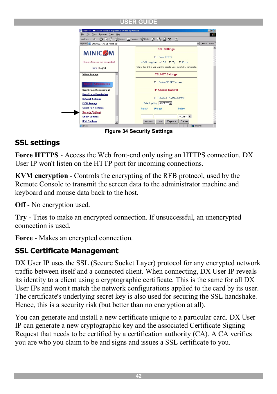 Minicom Advanced Systems DX User IP User Manual | Page 43 / 72