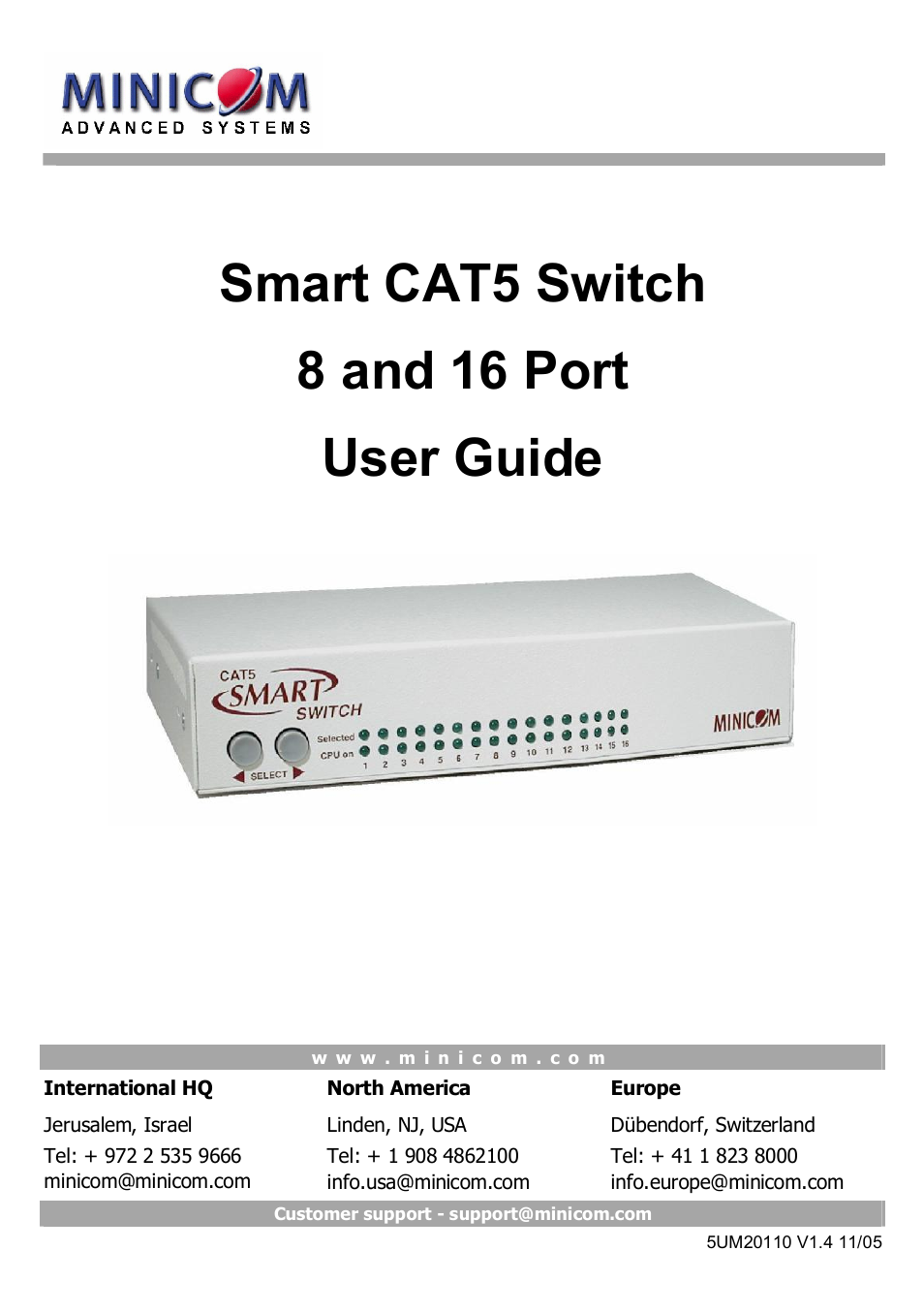 Minicom Advanced Systems CAT5 User Manual | 40 pages