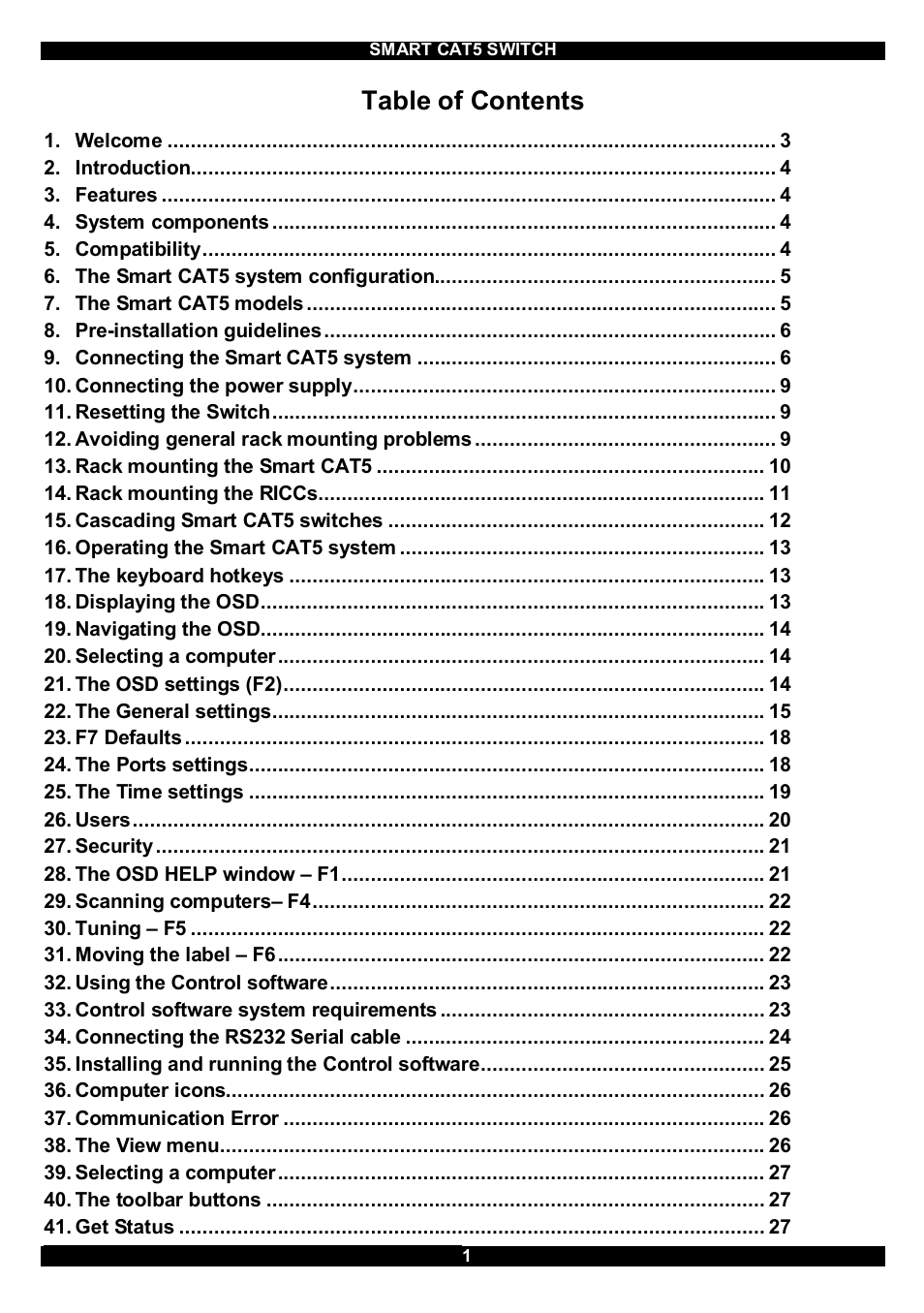 Minicom Advanced Systems CAT5 User Manual | Page 2 / 40