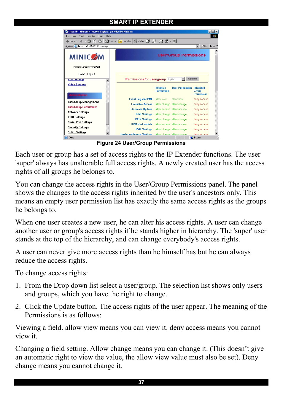 Minicom Advanced Systems Smart IP Extender User Manual | Page 38 / 68