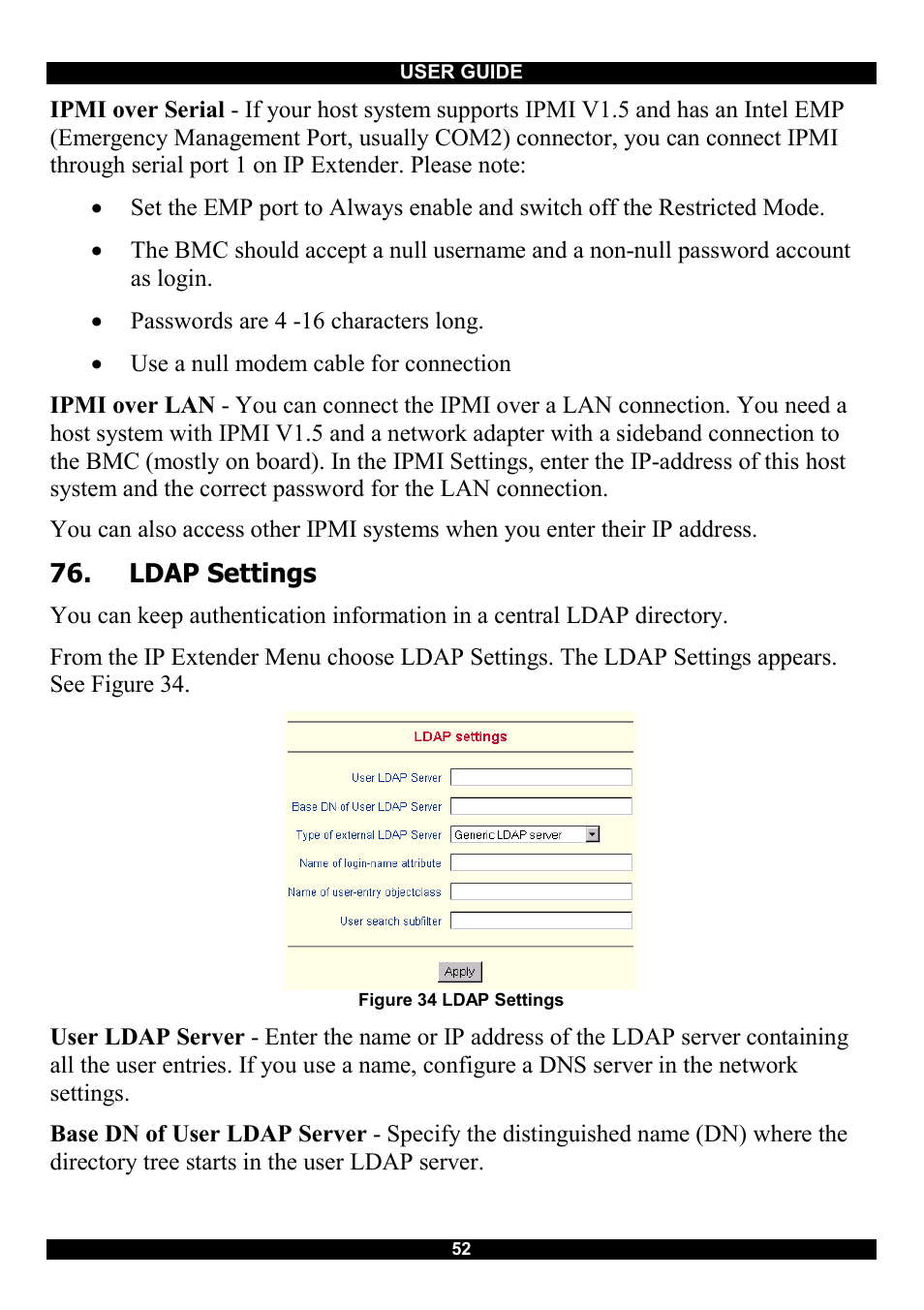 Ldap settings | Minicom Advanced Systems Smart IP Extender User Manual | Page 53 / 68