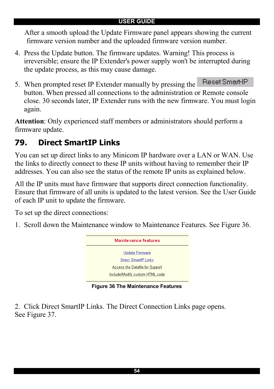 Direct smartip links | Minicom Advanced Systems Smart IP Extender User Manual | Page 55 / 68