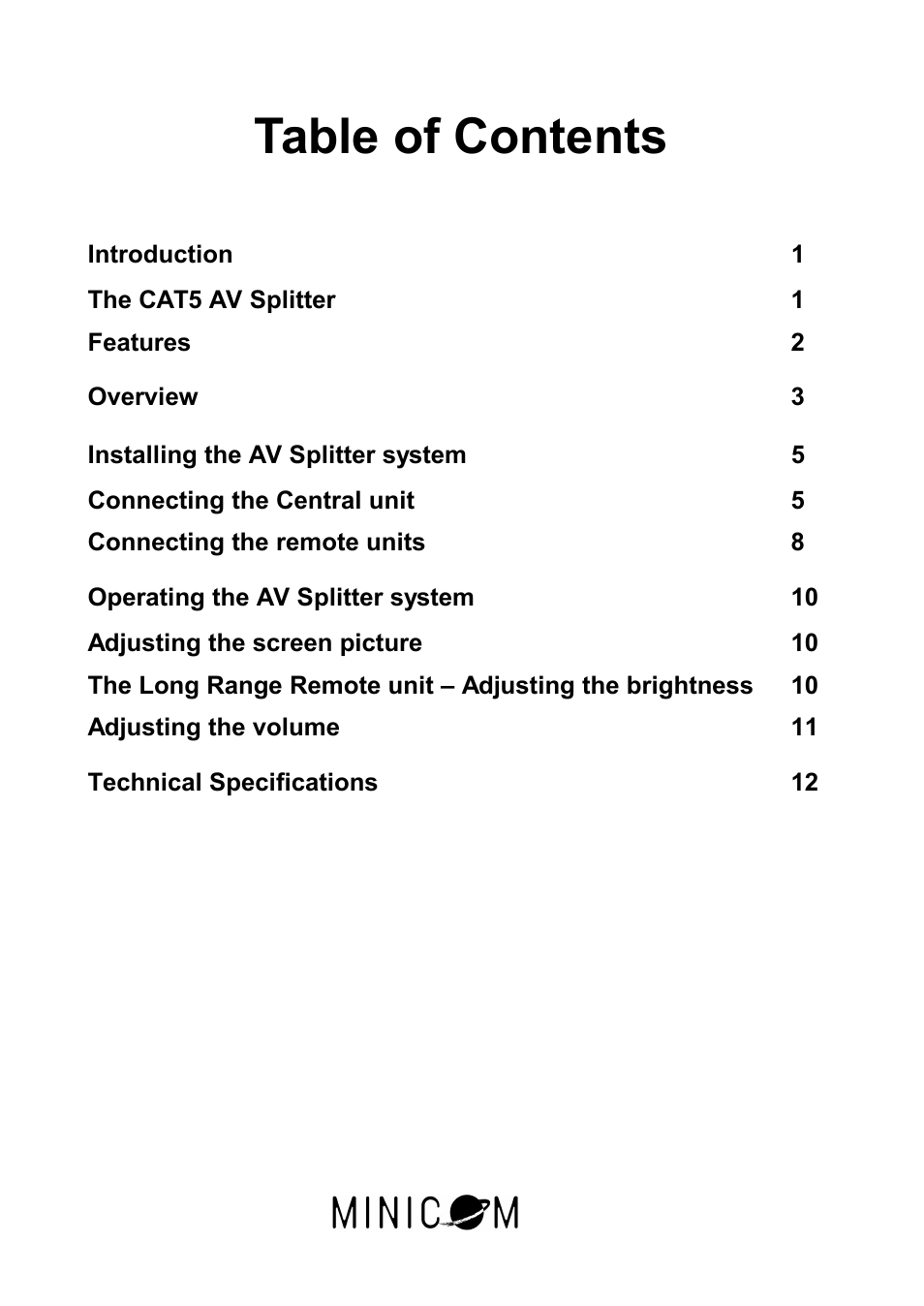 Minicom Advanced Systems 5UM40066 - V1 8/01 User Manual | Page 2 / 16