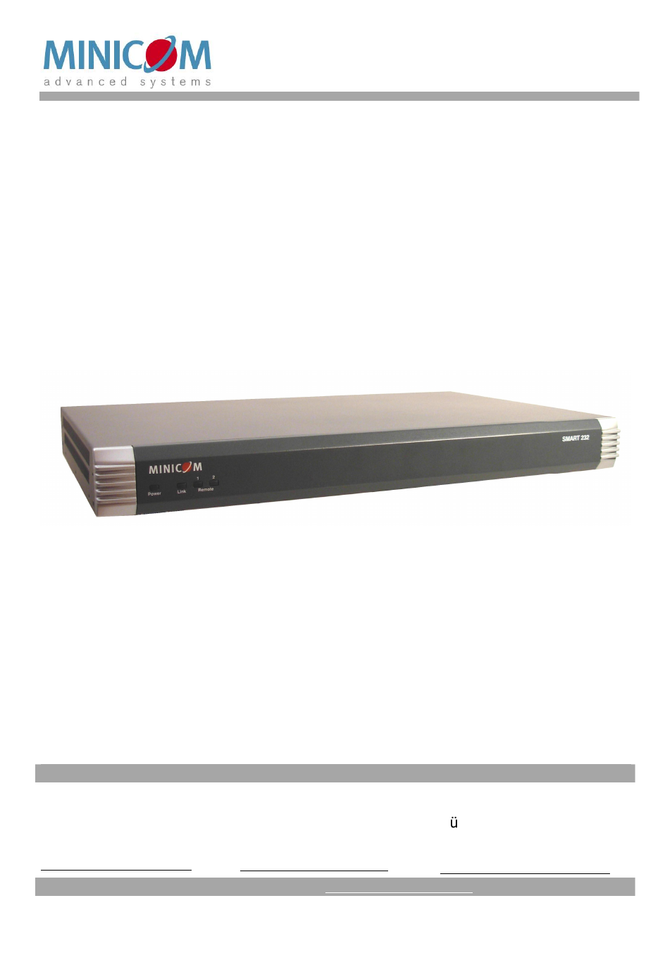 Minicom Advanced Systems SMART 232 User Manual | 34 pages