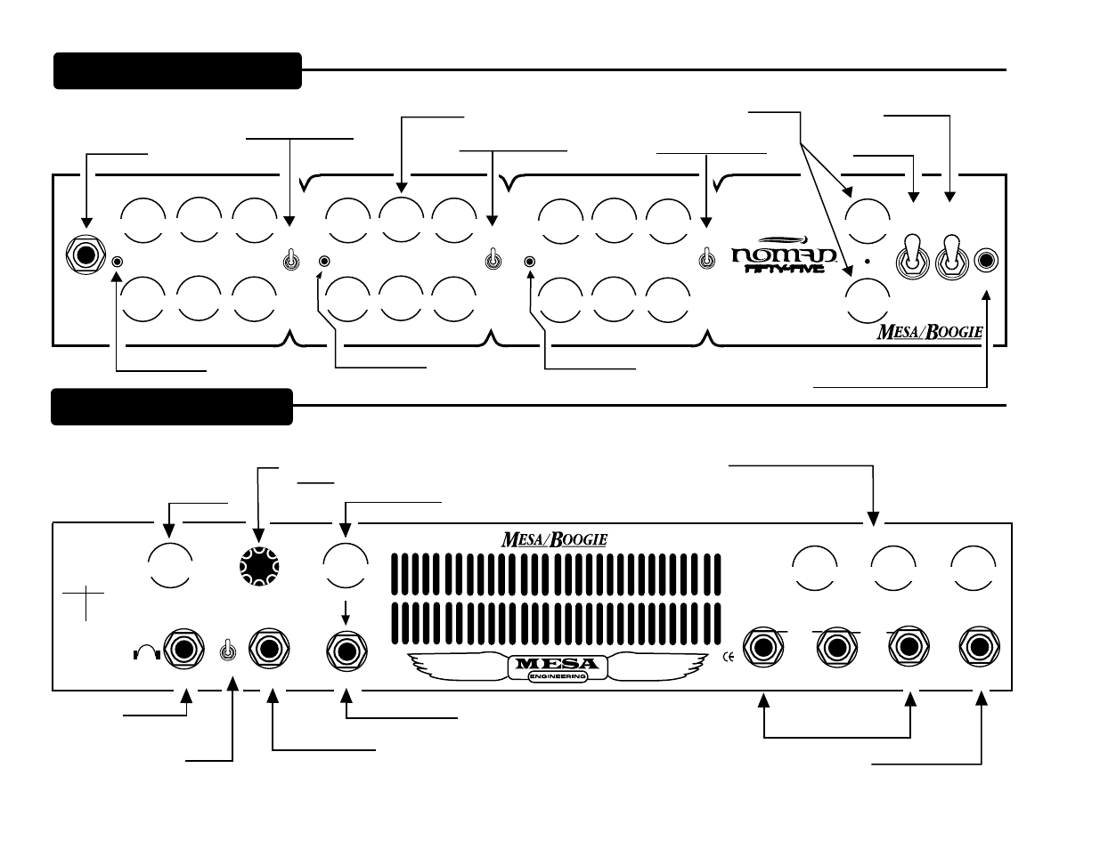 Front panel nomad 55 rear panel nomad 55 | Mesa/Boogie Nomad Amplifier 45 User Manual | Page 48 / 51