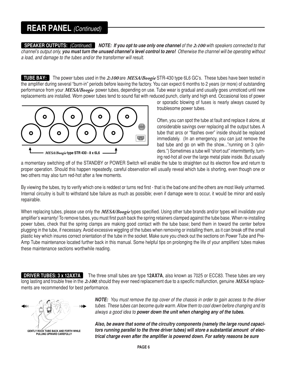 Rear panel, Continued) | Mesa/Boogie Rectifier Stereo User Manual | Page 10 / 29
