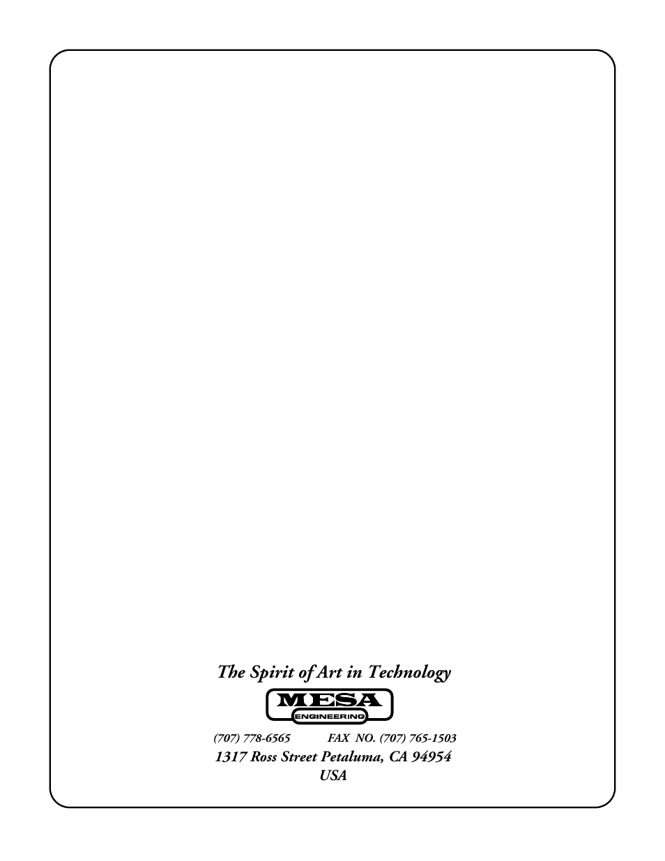 The spirit of art in technology | Mesa/Boogie Rectifier Stereo User Manual | Page 29 / 29