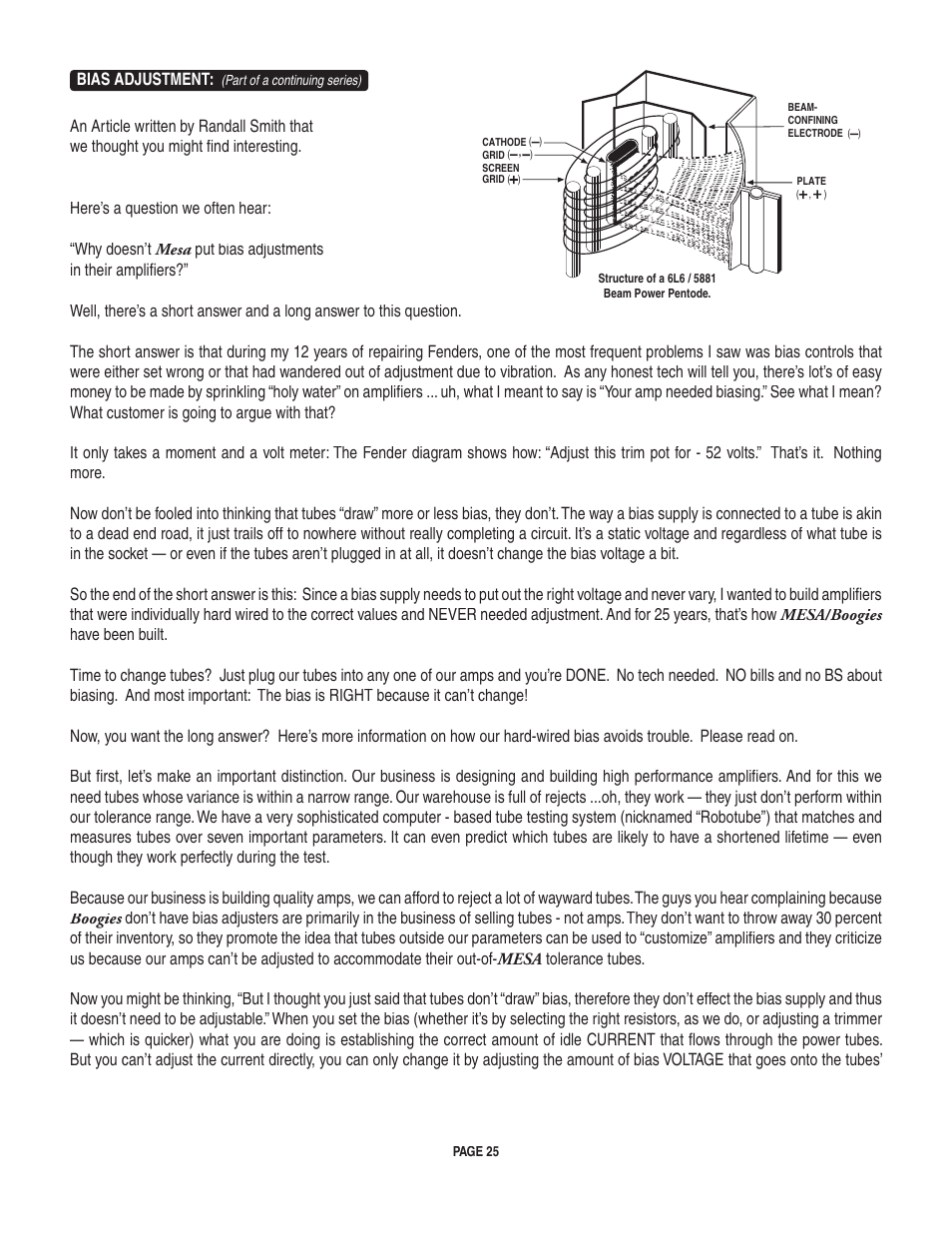 Bias adjustment | Mesa/Boogie pmn User Manual | Page 29 / 38