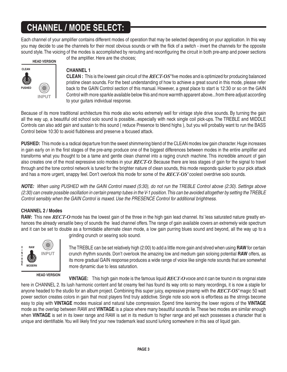 Channel / mode select | Mesa/Boogie pmn User Manual | Page 7 / 38