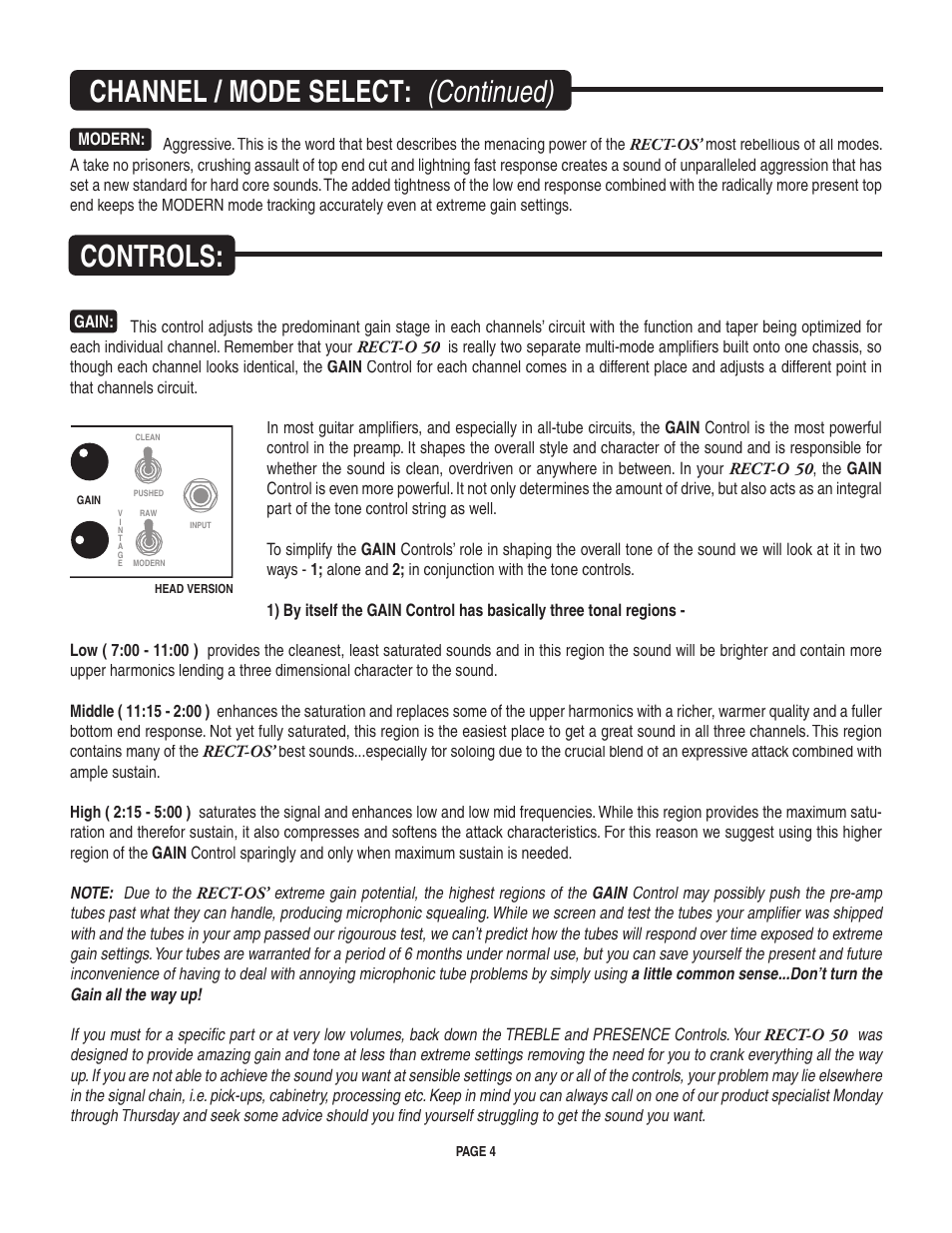 Channel / mode select: (continued) controls | Mesa/Boogie pmn User Manual | Page 8 / 38