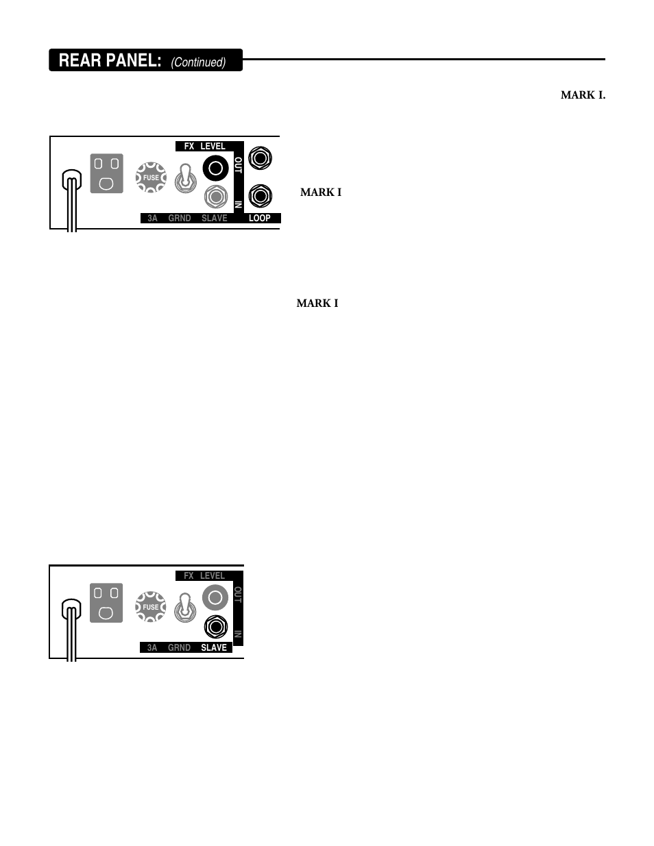 Rear panel, Continued) | Mesa/Boogie MARK 1 User Manual | Page 10 / 30