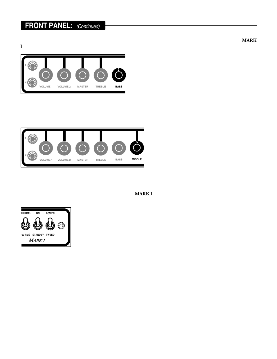Front panel, Continued), Ark i | Mesa/Boogie MARK 1 User Manual | Page 7 / 30