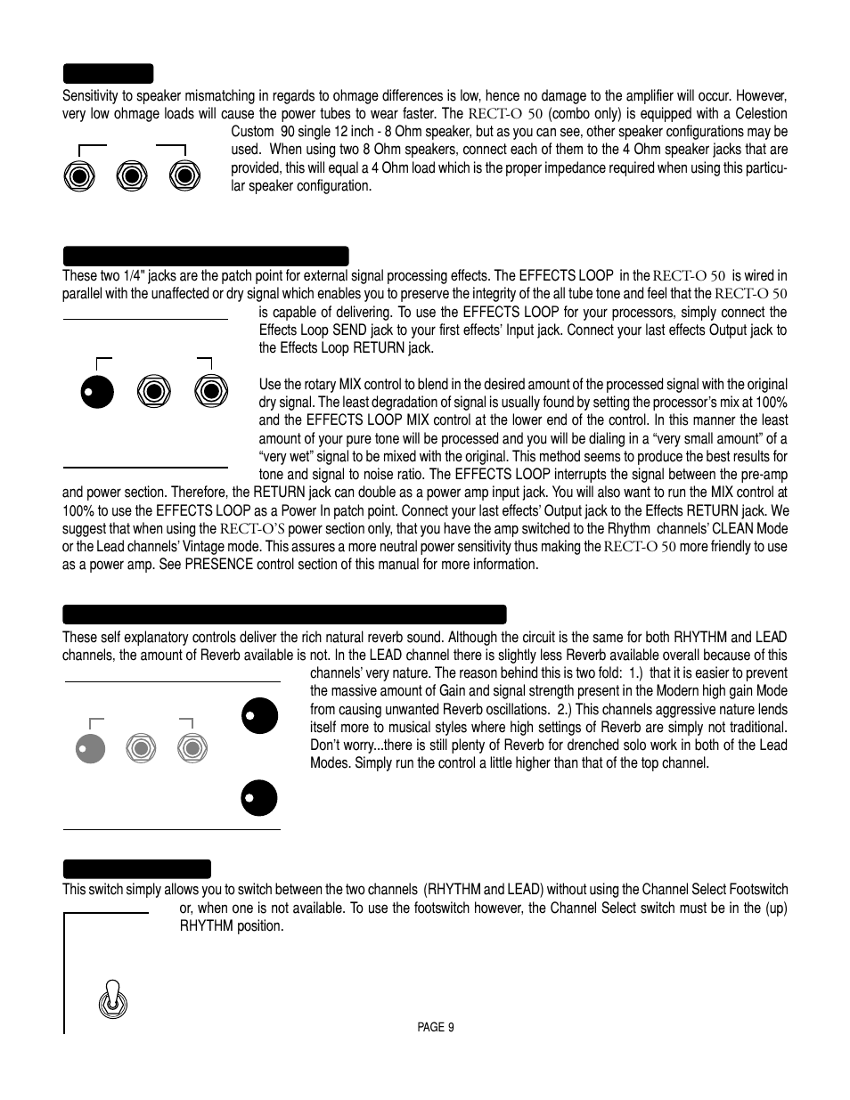 Reverb: rect-o-verb combo & rect-o-verb head | Mesa/Boogie SOLO 50 User Manual | Page 13 / 28