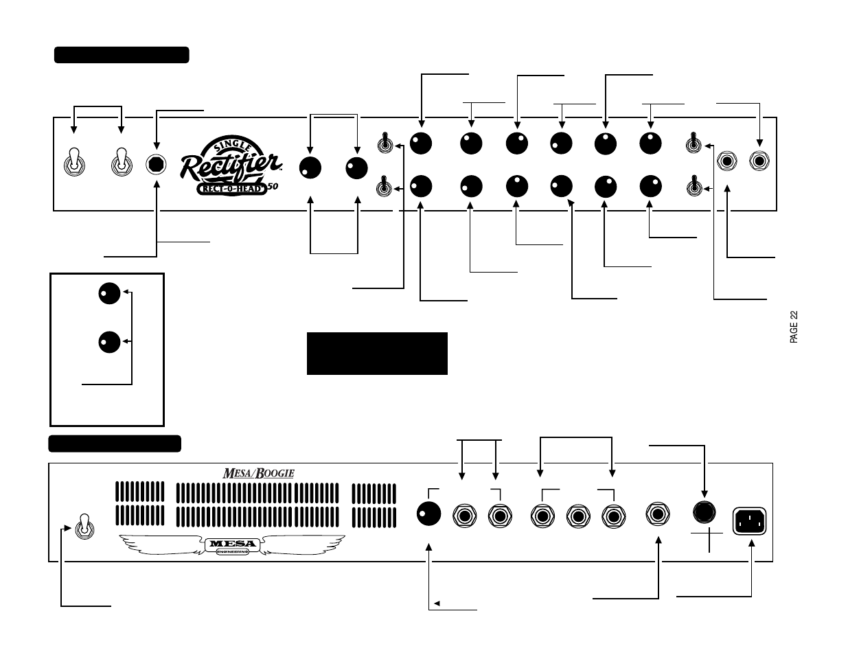 Rect-o-verb and combo 50 only, Page 22 | Mesa/Boogie SOLO 50 User Manual | Page 26 / 28