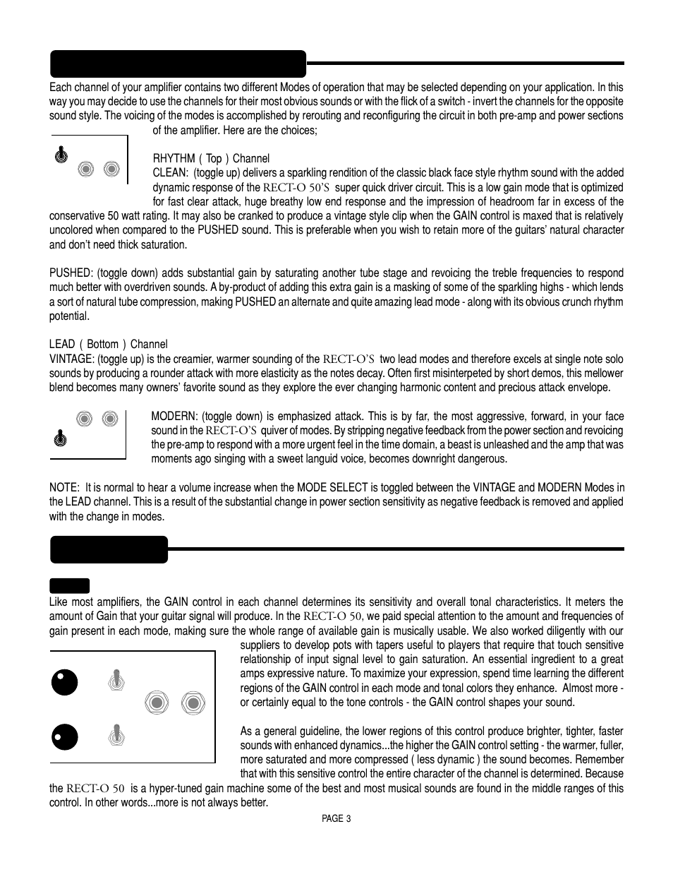 Controls, Channel / mode select, Gain | Mesa/Boogie SOLO 50 User Manual | Page 7 / 28