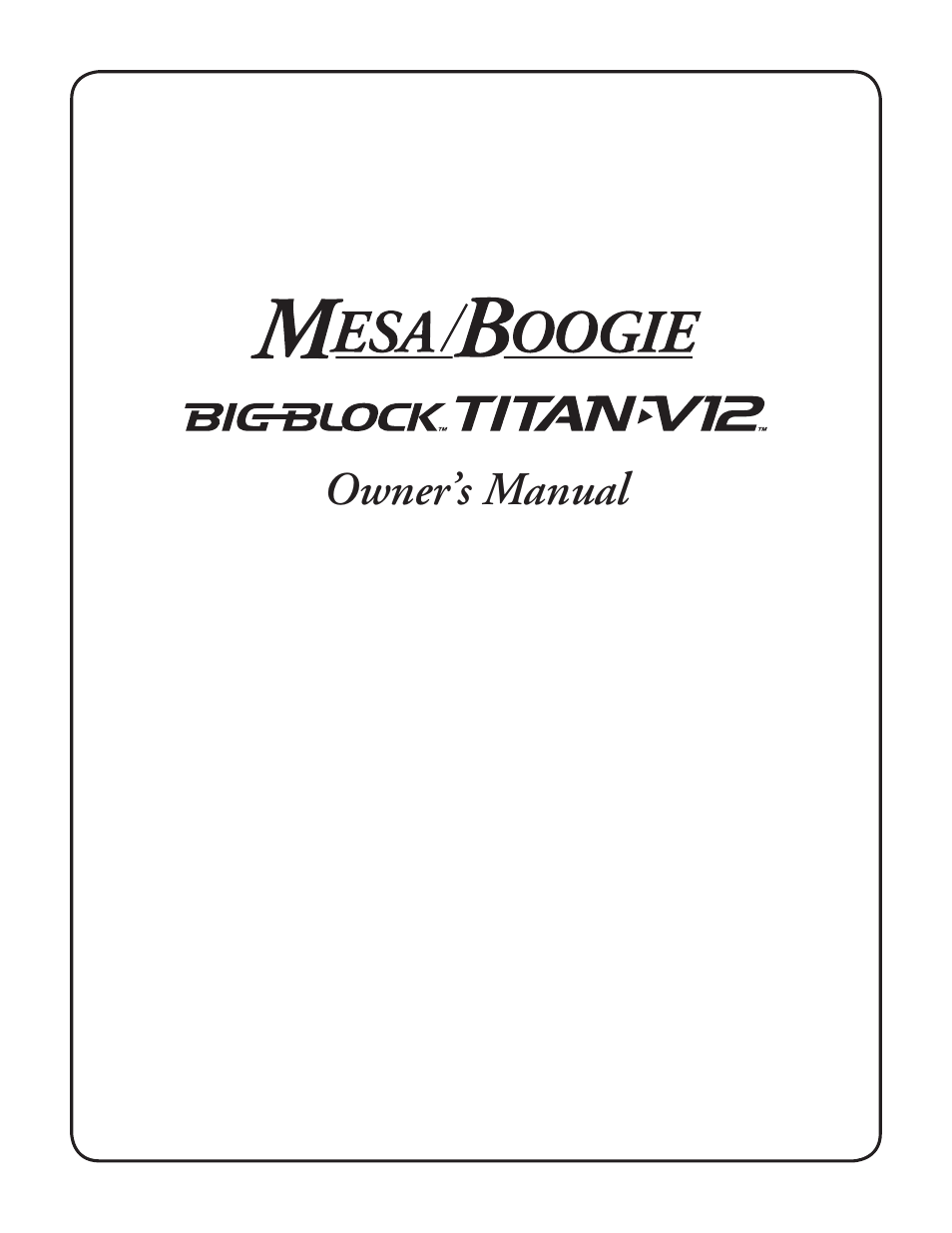 Mesa/Boogie TITAN V-12 User Manual | 22 pages