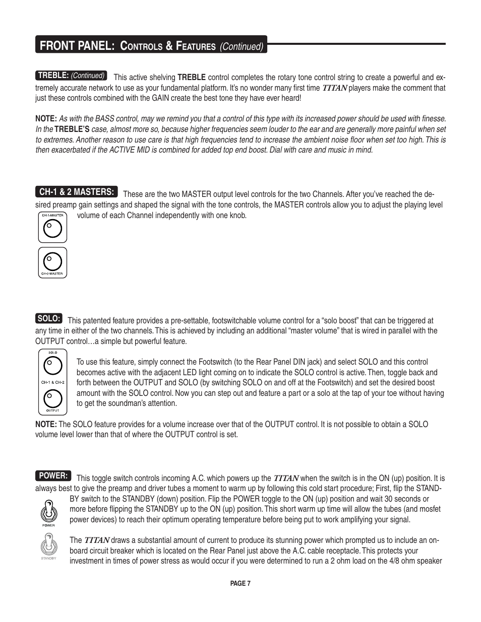 Front panel: c | Mesa/Boogie TITAN V-12 User Manual | Page 11 / 22