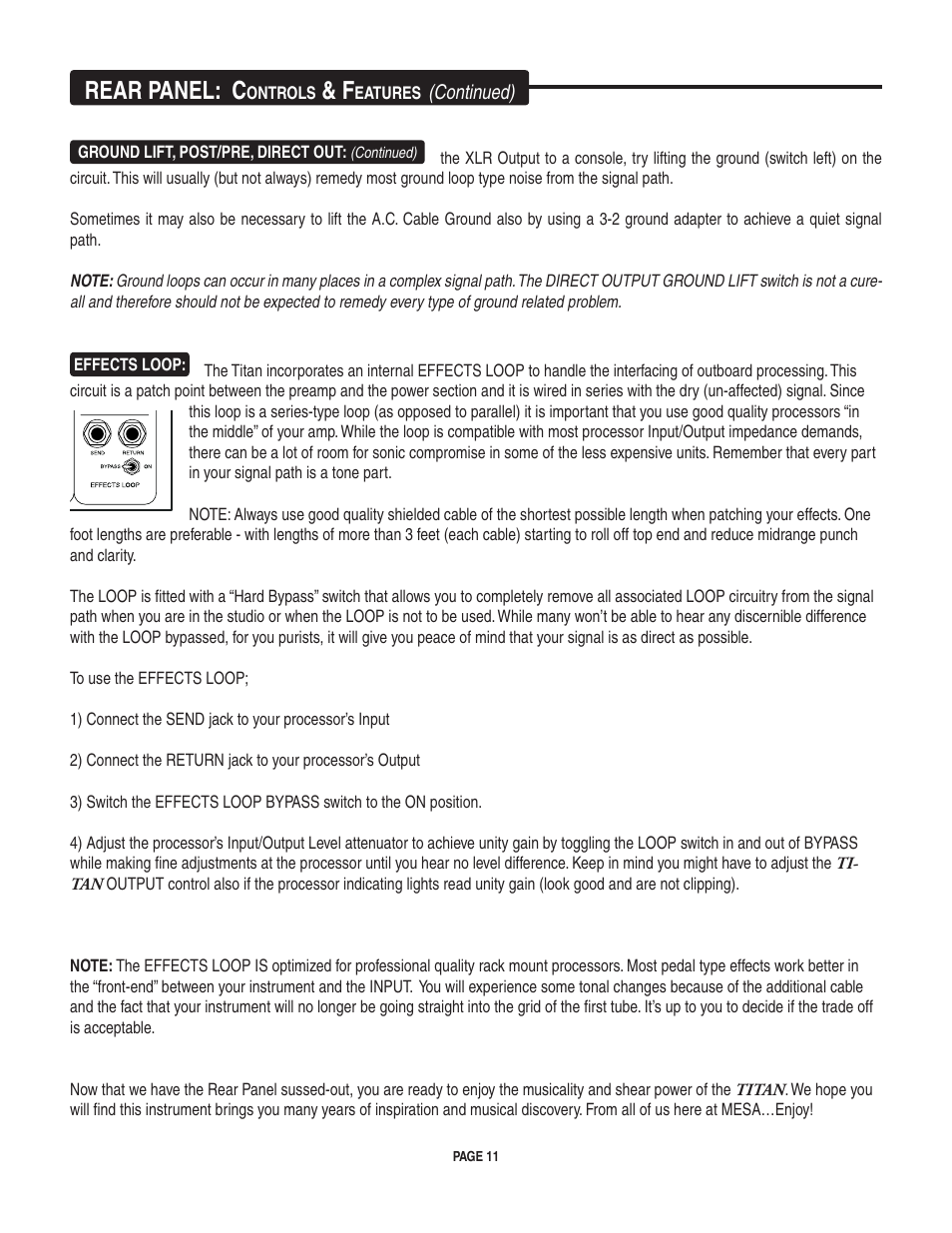 Rear panel: c | Mesa/Boogie TITAN V-12 User Manual | Page 15 / 22