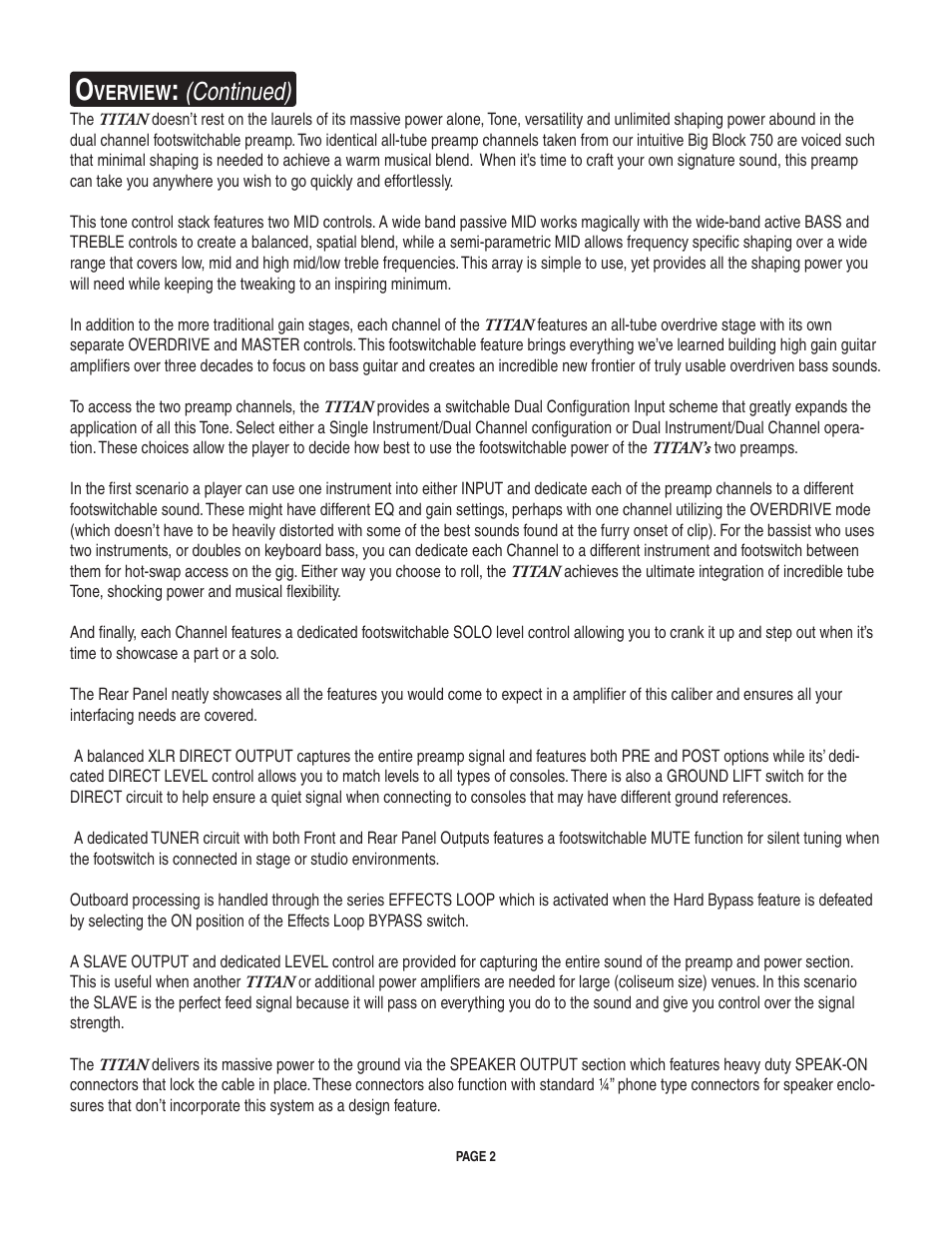 Continued) | Mesa/Boogie TITAN V-12 User Manual | Page 6 / 22