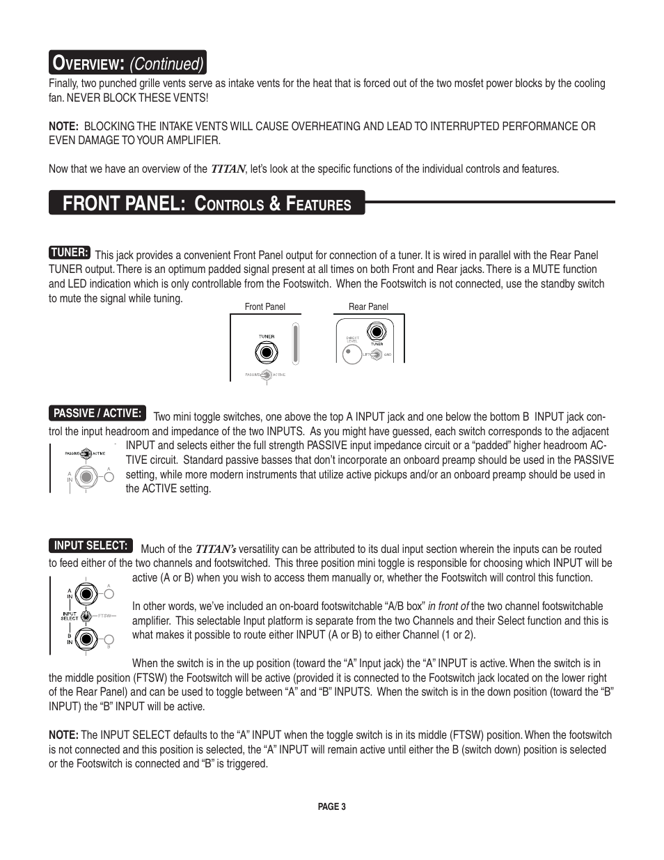 Front panel: c, Continued) | Mesa/Boogie TITAN V-12 User Manual | Page 7 / 22