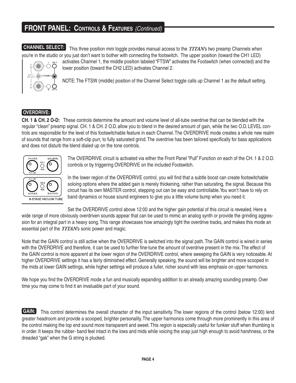 Front panel: c | Mesa/Boogie TITAN V-12 User Manual | Page 8 / 22