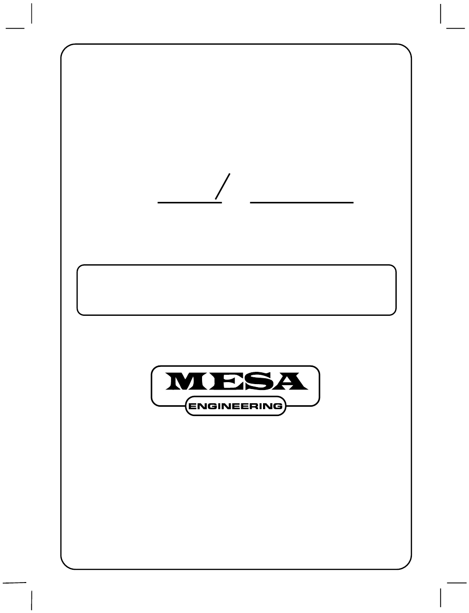Back cover, Oogie | Mesa/Boogie V-TWIN User Manual | Page 10 / 10