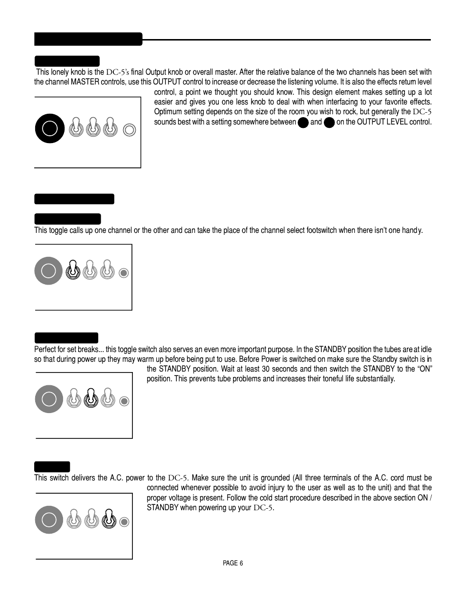 Controls, On/standby, Dc-5 | Mesa/Boogie DC5 User Manual | Page 10 / 23
