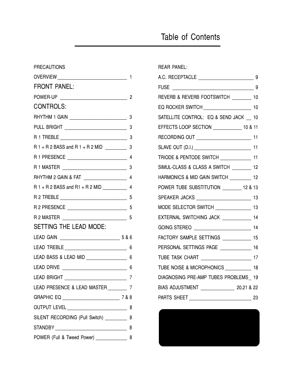 Mesa/Boogie Mark IV Amplifier User Manual | Page 3 / 29