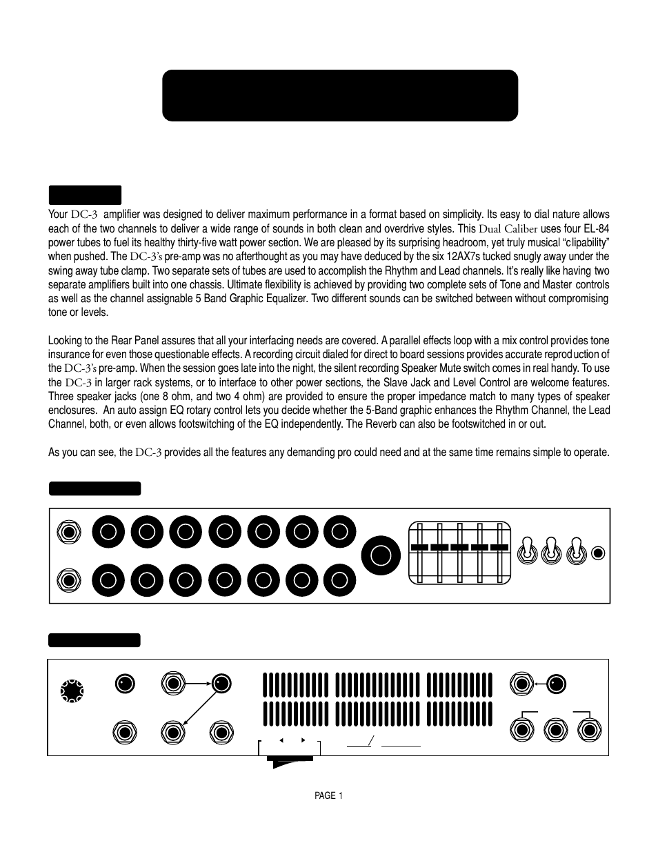 Dc-3, Operating instructions, Overview | Oogie | Mesa/Boogie DC3 User Manual | Page 5 / 24