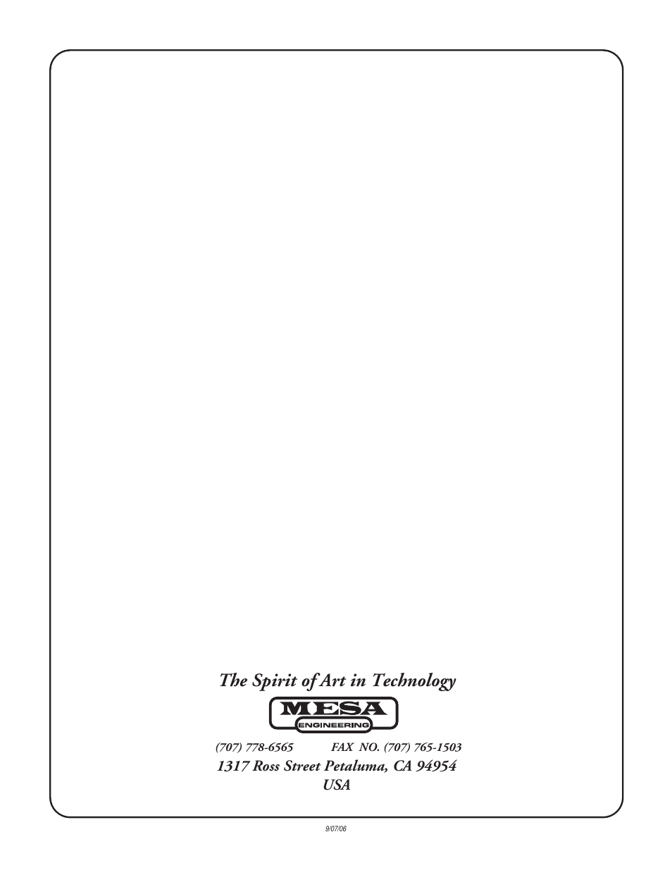 The spirit of art in technology | Mesa/Boogie LoneStar Amplifier User Manual | Page 40 / 40