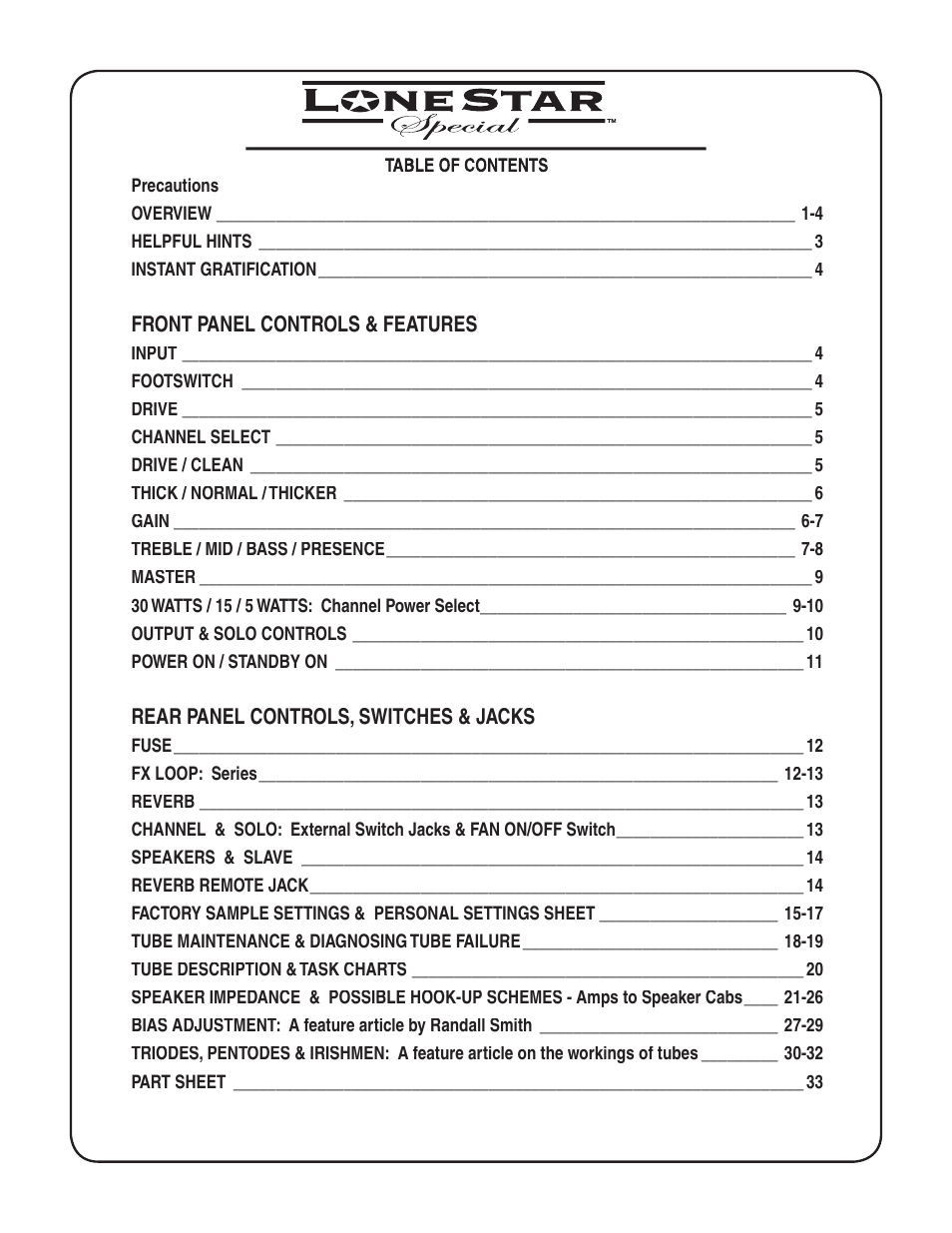 Mesa/Boogie II User Manual | Page 3 / 40