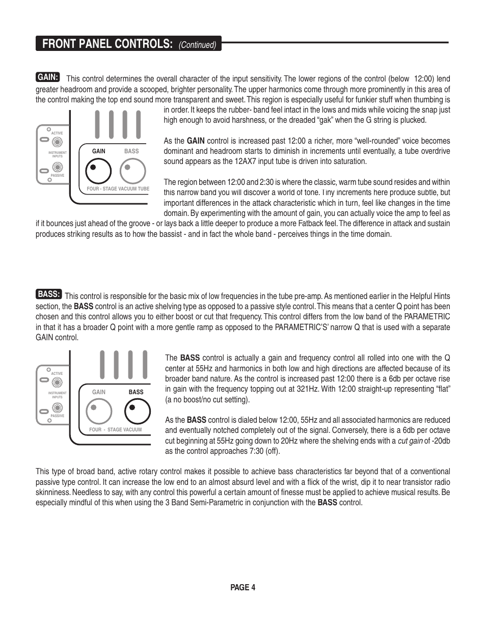 Front panel controls | Mesa/Boogie Walk About Bass Amplifier User Manual | Page 8 / 20