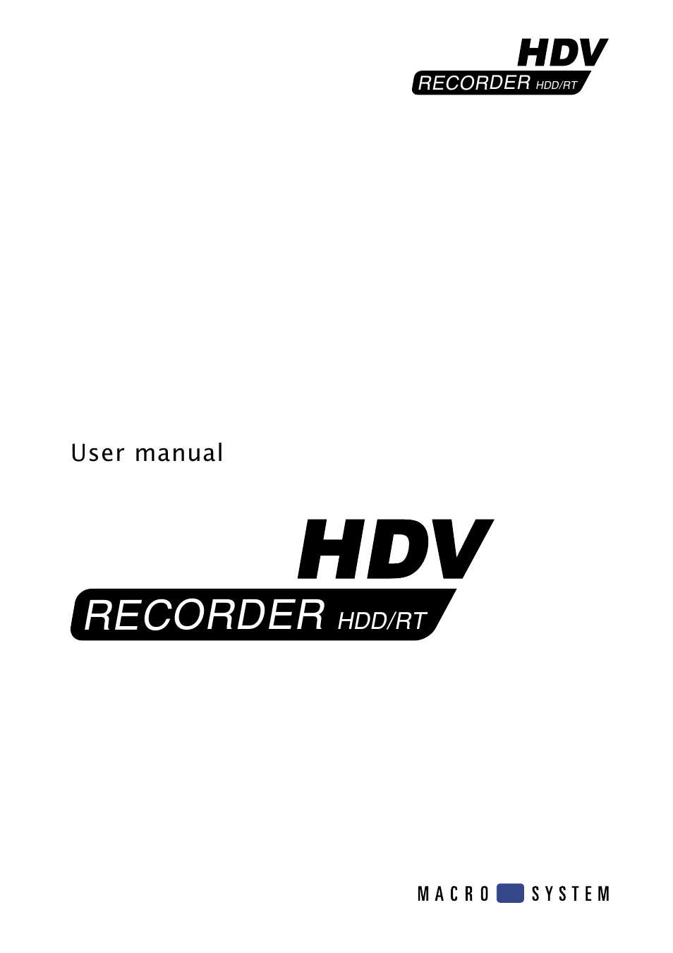 MacroSystem Digital Video HDV-Recorder User Manual | 14 pages