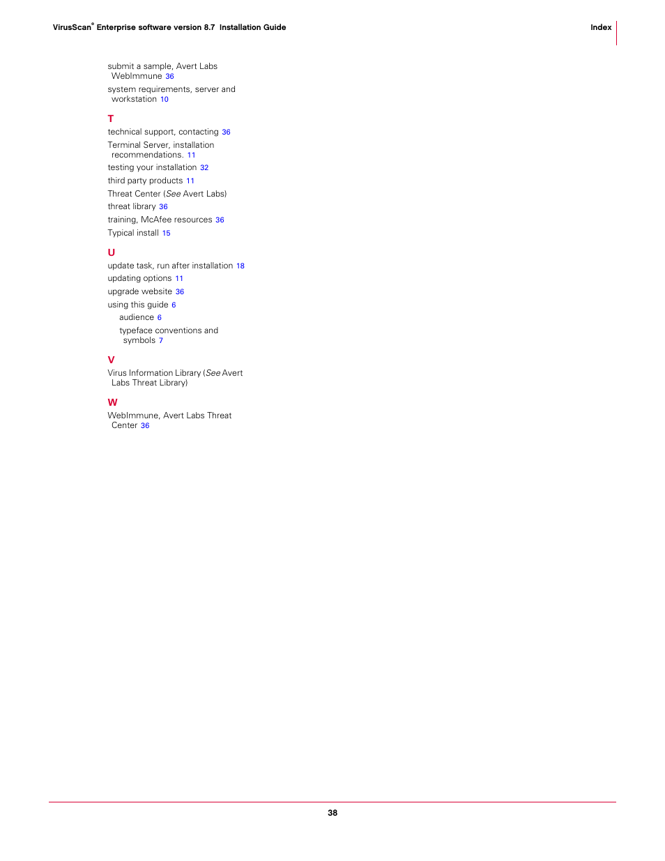 McAfee VIRUSSCAN 8.7I User Manual | Page 38 / 38